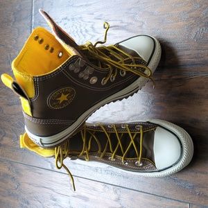 Chocolate Converse High Tops Synthetic Upper